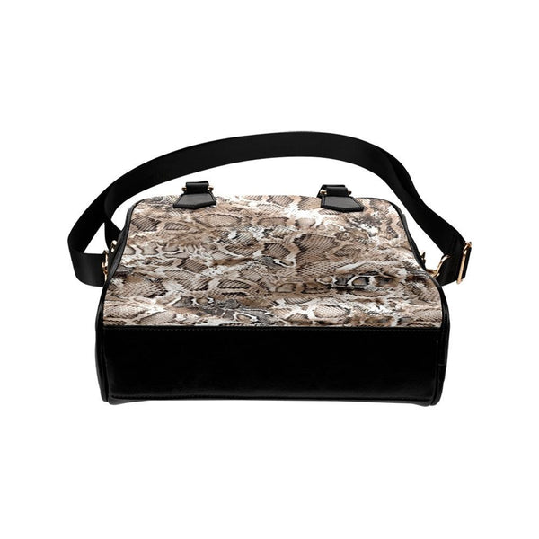 Shoulder Handbag-Snake Skin Print 102 Vegan Leather Shoulder