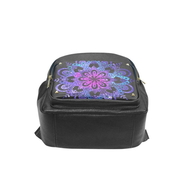 Vegan Leather Backpack - Galaxy Mandala #101 Women’s Casual 