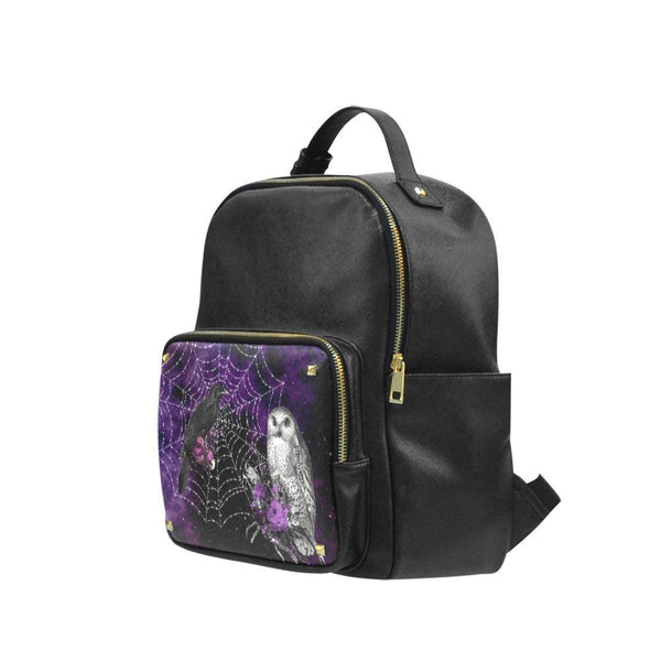 Vegan Leather Backpack - Raven & Owl Gothic Bag | ACES 