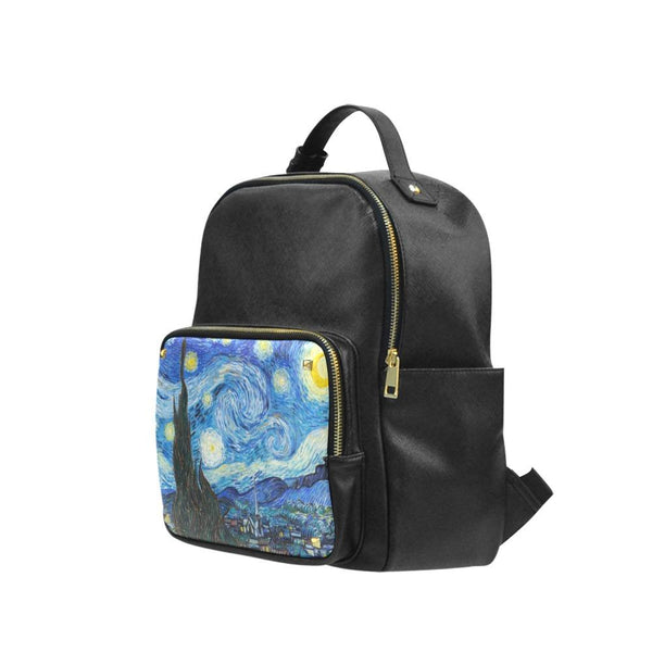 Vegan Leather Backpack - Vincent van Gogh: The Starry Night 