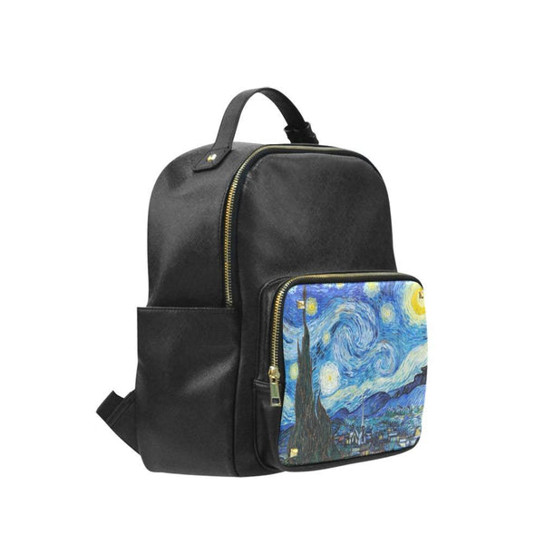 Vegan Leather Backpack - Vincent van Gogh: The Starry Night 