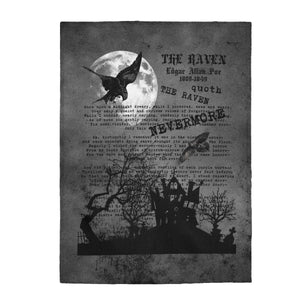 Velveteen Plush Blanket - Edgar Allan Poe Inspired #101