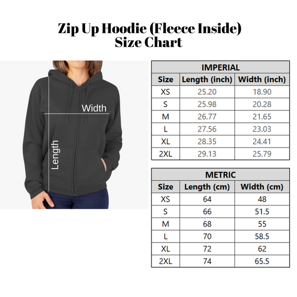 Zip Up Hoodie (Fleece Inside)-Alice in Wonderland 101 Goth 