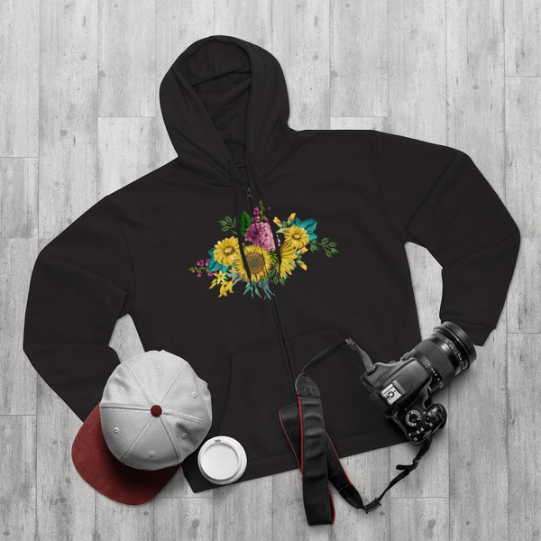 Zip Up Hoodies (Fleece Inside)-Vintage Flowers | ACES