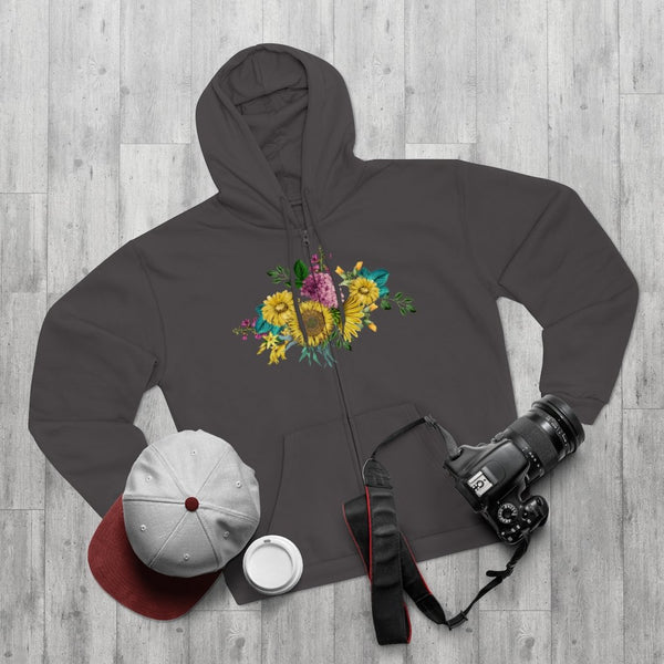 Zip Up Hoodies (Fleece Inside)-Vintage Flowers | ACES