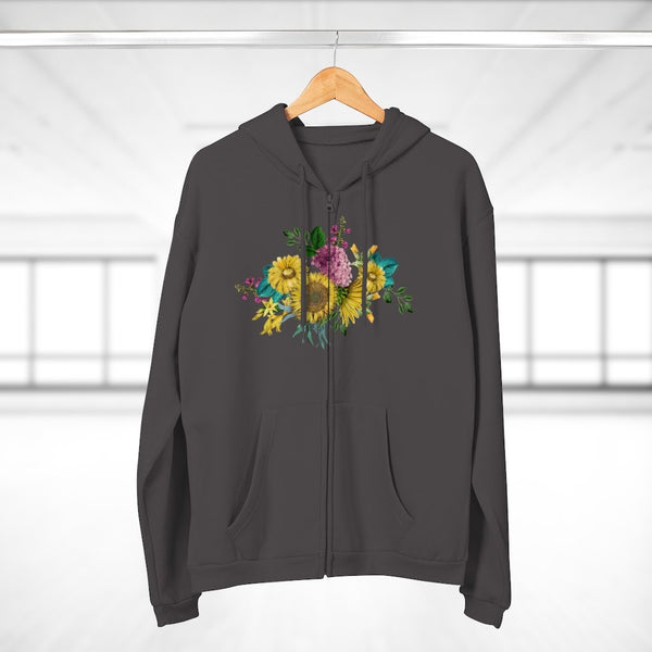 Zip Up Hoodies (Fleece Inside)-Vintage Flowers | ACES 