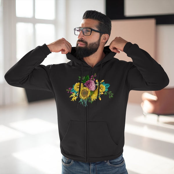 Zip Up Hoodies (Fleece Inside)-Vintage Flowers | ACES