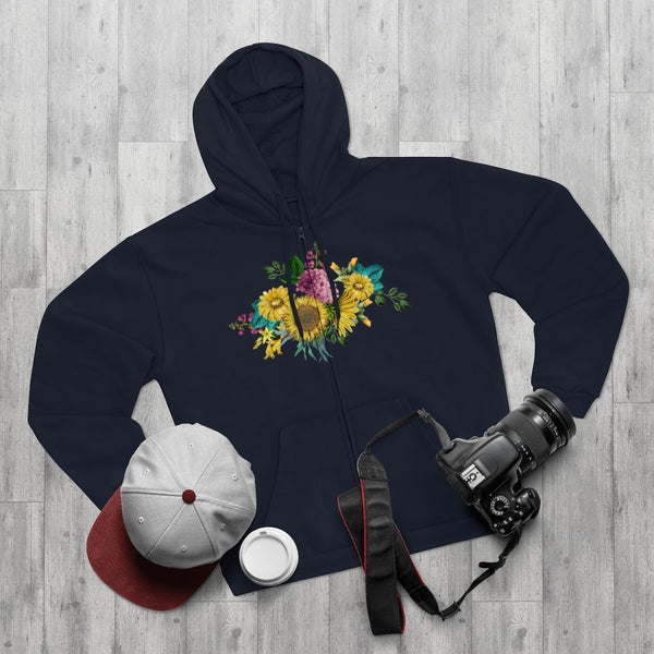 Zip Up Hoodies (Fleece Inside)-Vintage Flowers | ACES
