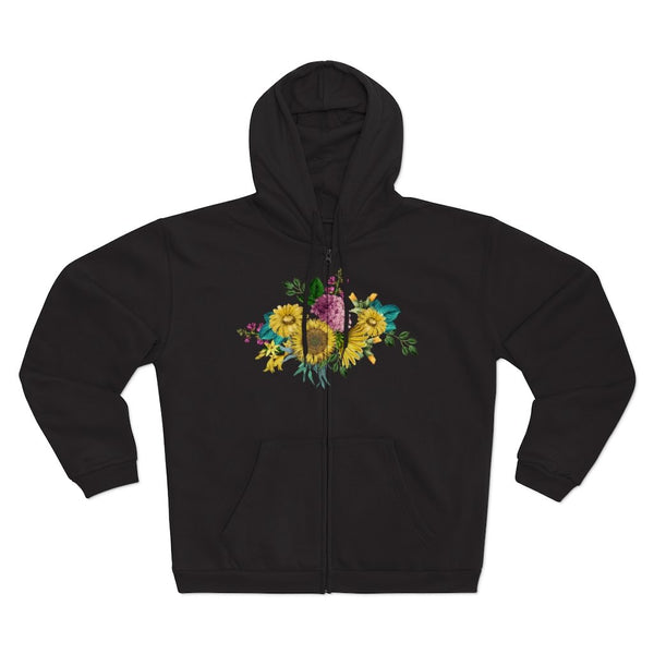 Zip Up Hoodies (Fleece Inside)-Vintage Flowers | ACES