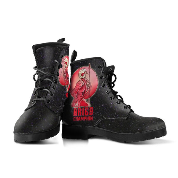 Zodiac Combat Boots - Aries #1 | Vegan Leather Lace Up Boots