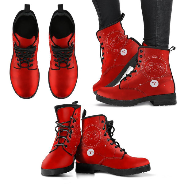 Zodiac Combat Boots - Aries #2 | Vegan Leather Lace Up Boots