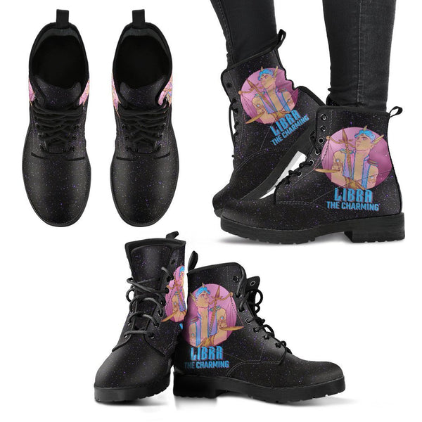 Zodiac Combat Boots - Libra #1 | Vegan Leather Lace Up Boots