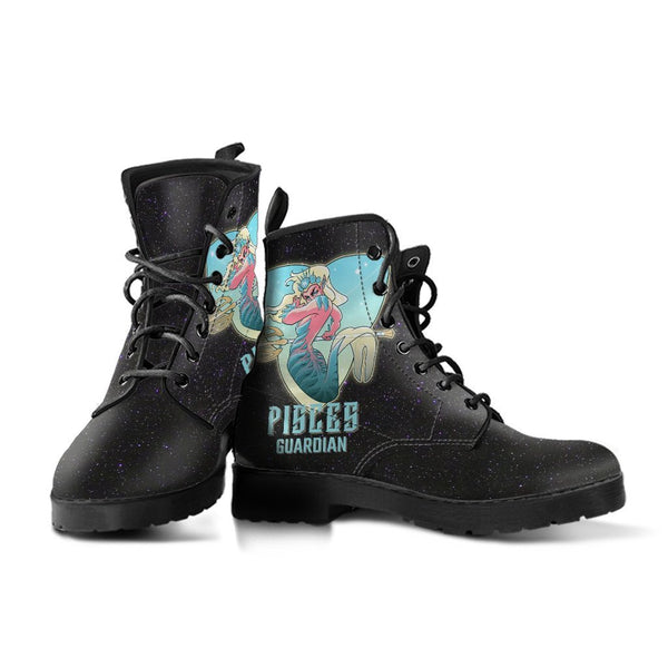 Zodiac Combat Boots - Pisces #1 | Vegan Leather Lace Up 